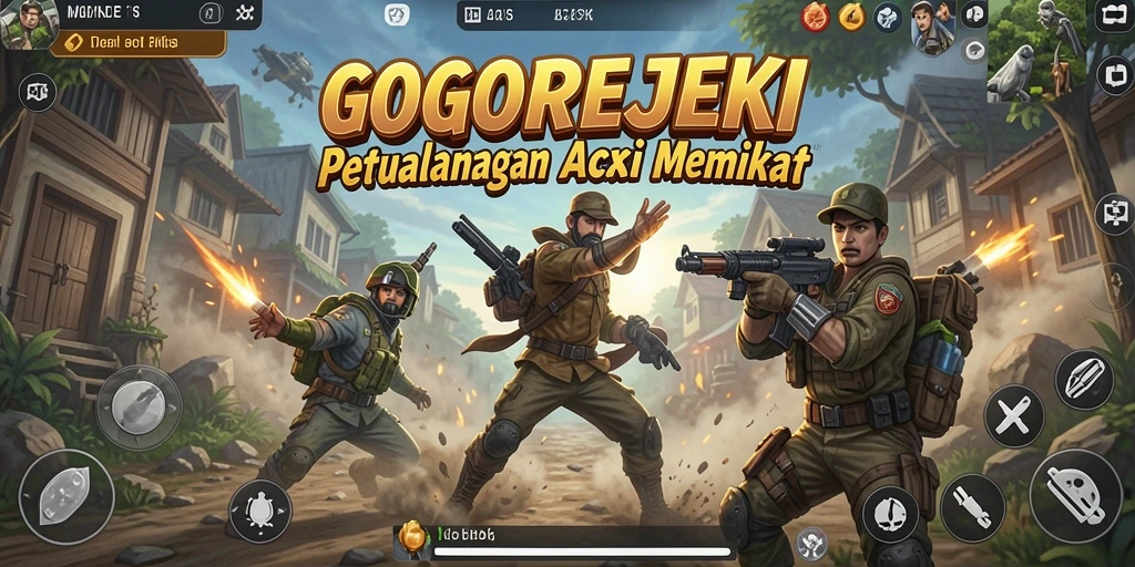 Tampilan gameplay GOGOREJEKI yang penuh aksi dan seru.