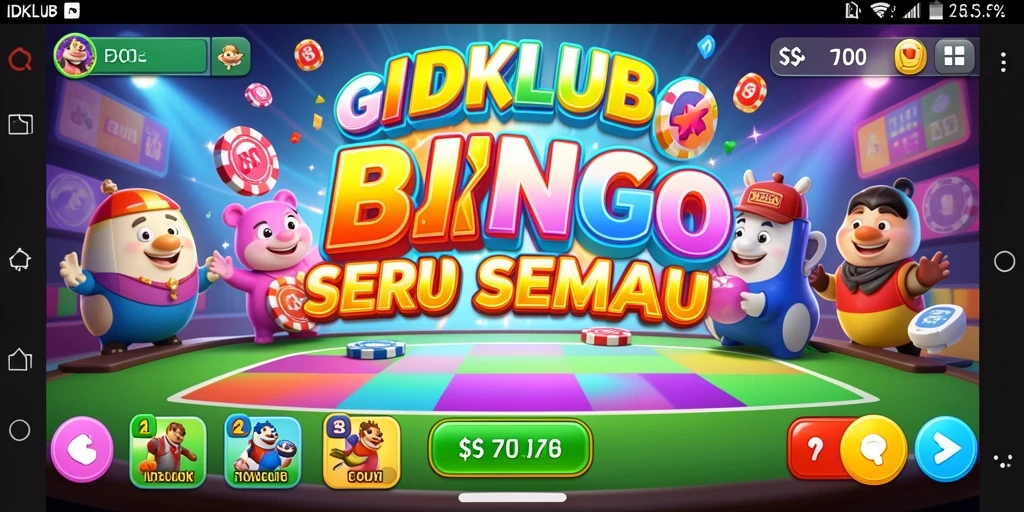Screenshot gameplay IDKLUB menampilkan suasana seru permainan Bingo.