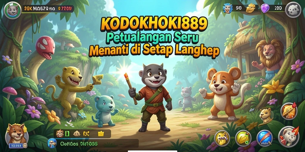 Tangkapan layar gameplay KODOKHOKI889 menampilkan aksi seru petualangan.