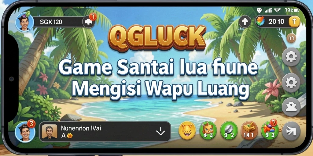 Screenshot gameplay QGLUCK yang menampilkan keseruan permainan santai.