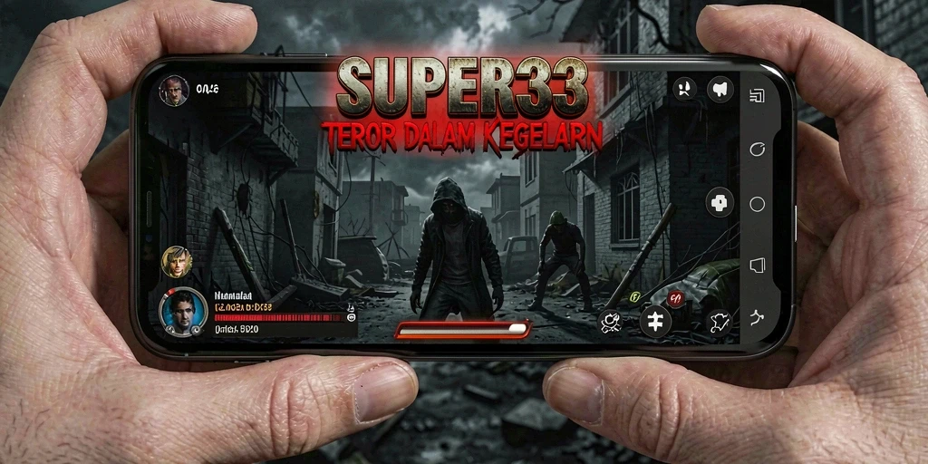 Gameplay SUPER33 yang menegangkan menampilkan karakter dalam situasi angker.